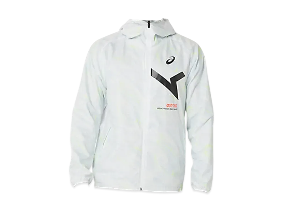 Asics A-I-M Graphic Back Tricot Windbreaker Hoodie "Brilliant White"