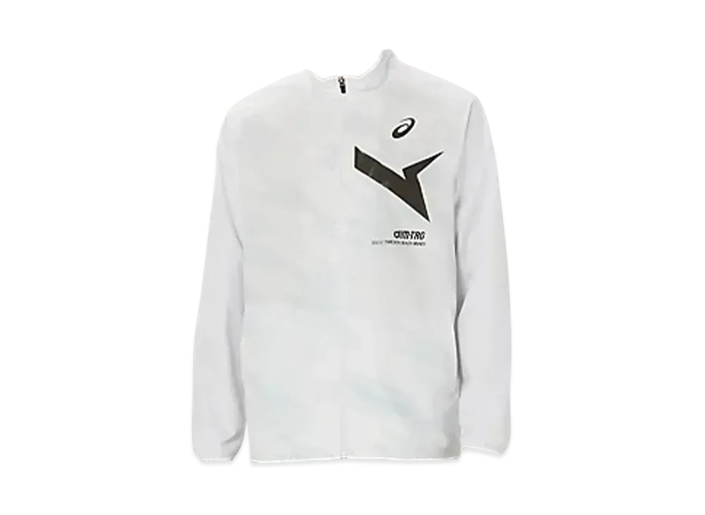Asics Aim-Trg lining mesh graphic windbreaker jacket "Brilliant White"