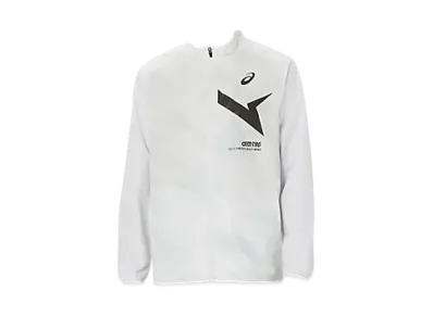 Asics Aim-Trg lining mesh graphic windbreaker jacket "Brilliant White"