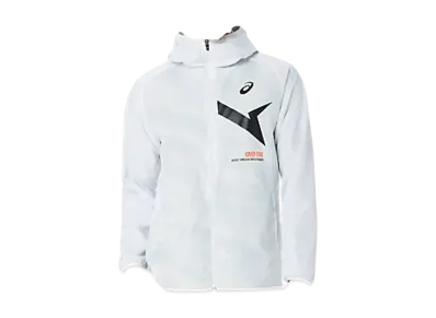 Asics Aim-Trg Back Tricot Graphic Windbreaker Hoodie "Brilliant White"