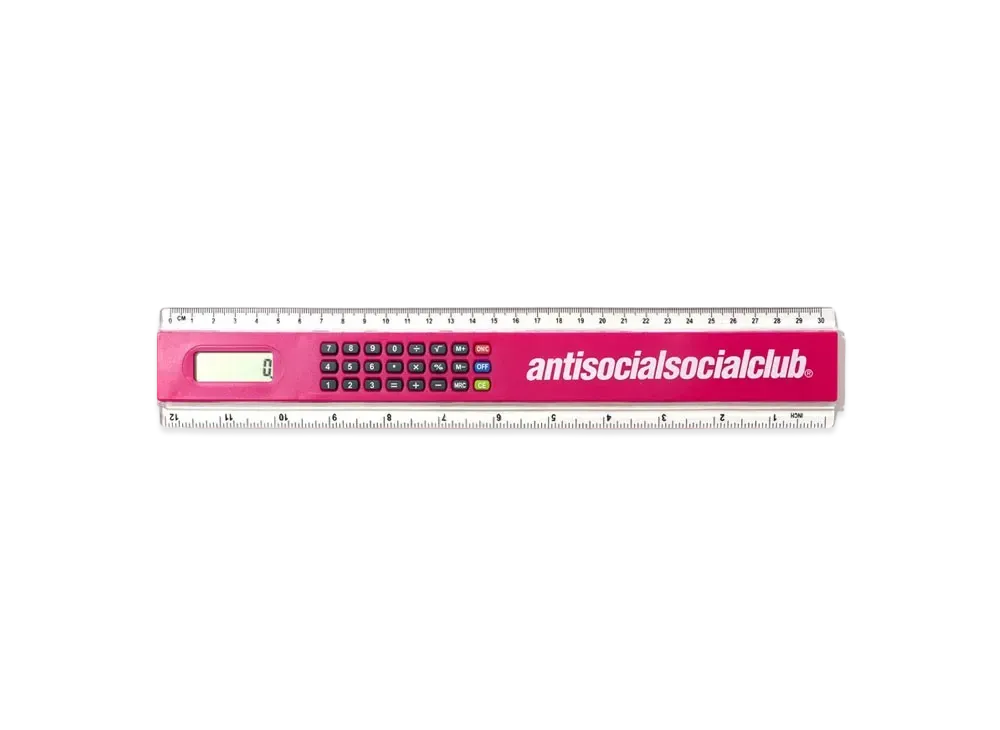 ANTI SOCIAL SOCIAL CLUB RULER/ CALCULATOR "Pink"