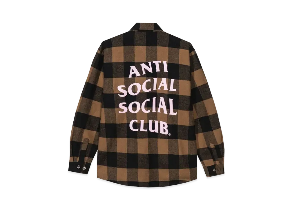 ANTI SOCIAL SOCIAL CLUB Bored Games Flannel "Brown"