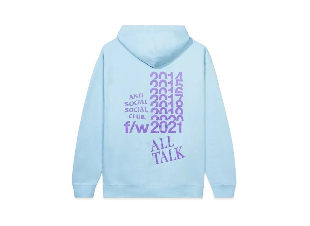 ANTI SOCIAL SOCIAL CLUB All Talk On A Blog Hoodie "Blue"