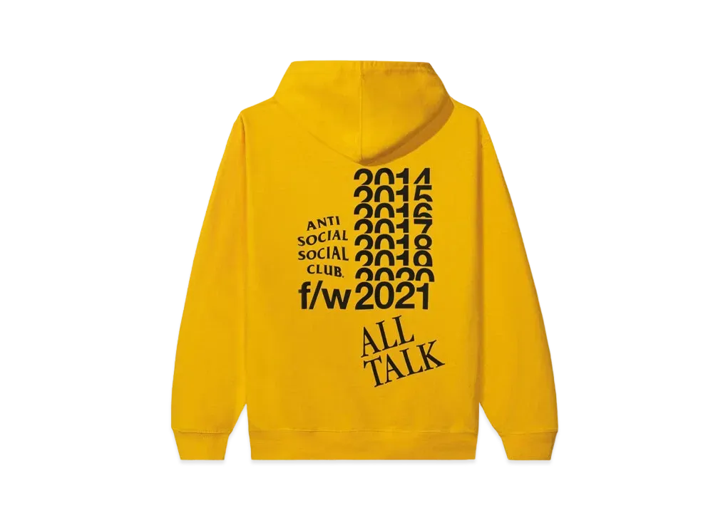 ANTI SOCIAL SOCIAL CLUB All Talk On A Blog Hoodie "Gold"