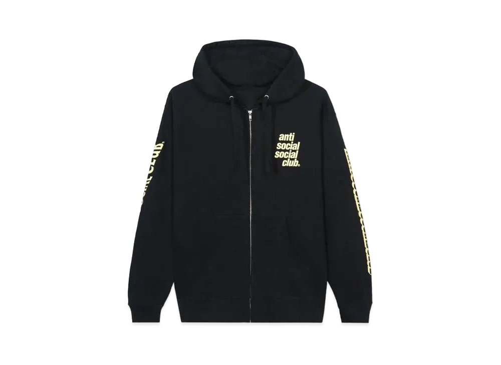 ANTI SOCIAL SOCIAL CLUB Split Zip Hoodie "Black"