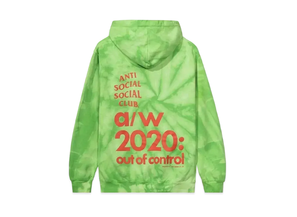 ANTI SOCIAL SOCIAL CLUB 2020 Hoodie Tie Dye "Green" (FW20)
