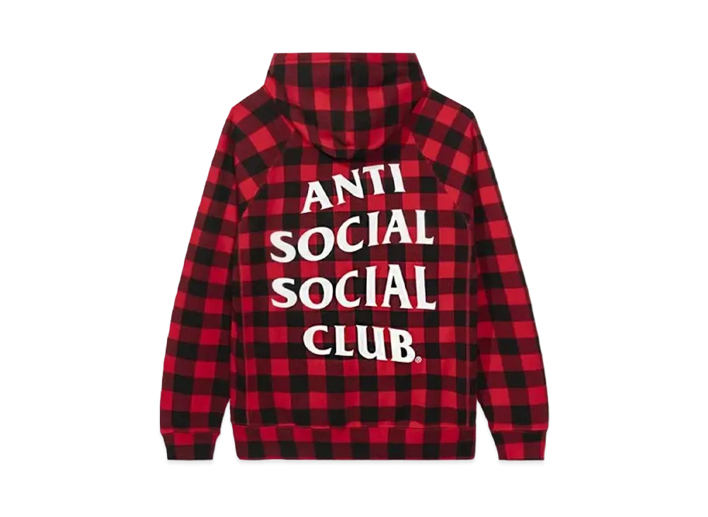 ANTI SOCIAL SOCIAL CLUB Crossed Out Hoodie Checke"Red" "Red" (FW20)