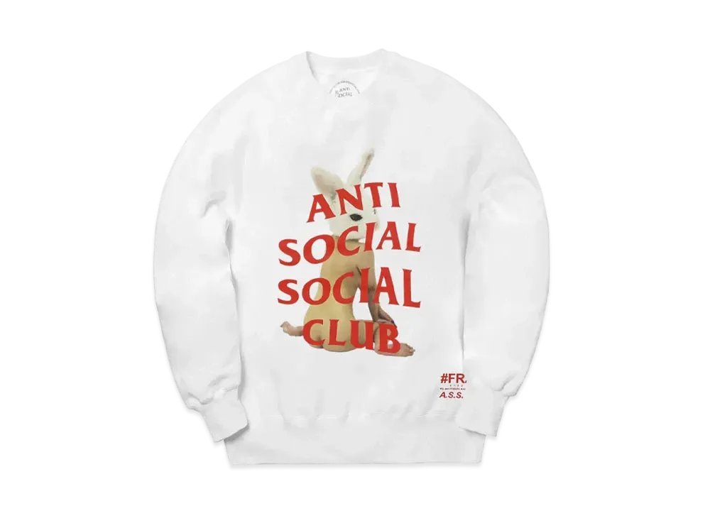 ANTI SOCIAL SOCIAL CLUB collaboration with #FR2 Crewneck Sweat "White"