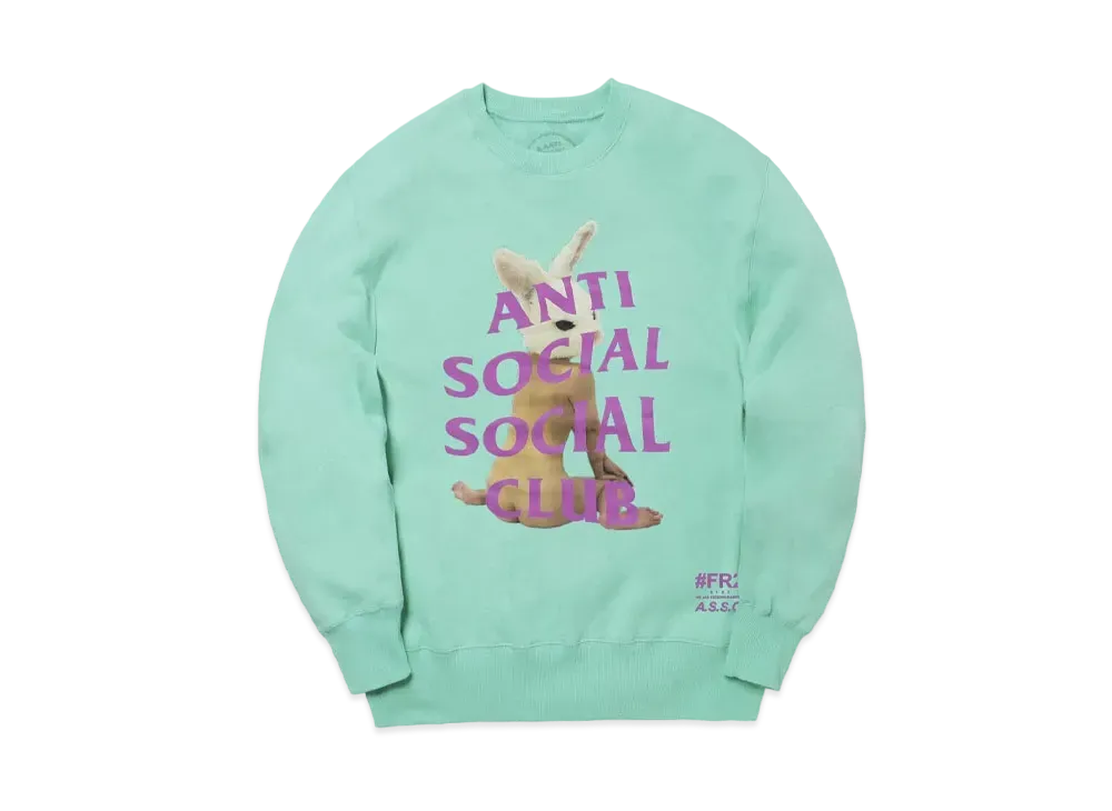 ANTI SOCIAL SOCIAL CLUB collaboration with #FR2 Crewneck Sweat "Emerald Blue"