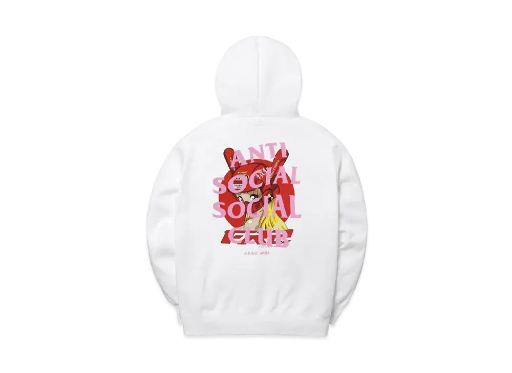 ANTI SOCIAL SOCIAL CLUB collaboration with #FR2 Exclusive Biker Girl Hoodie "White"