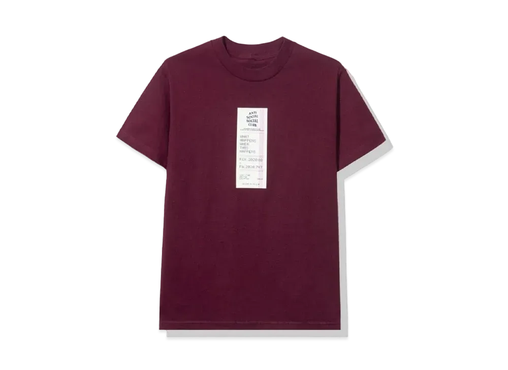 ANTI SOCIAL SOCIAL CLUB Read Receipts Tee "Maroon" (FW20)