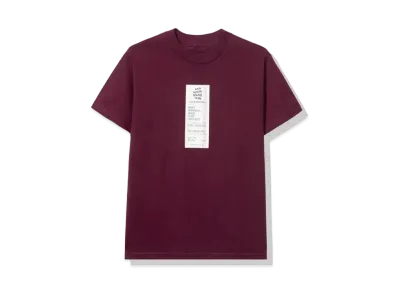 ANTI SOCIAL SOCIAL CLUB Read Receipts Tee "Maroon" (FW20)