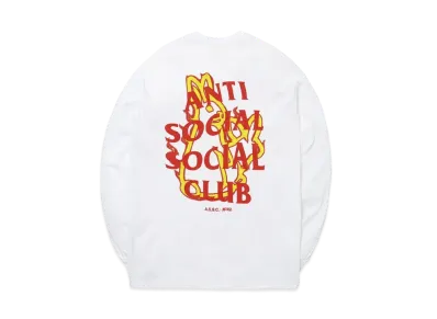 ANTI SOCIAL SOCIAL CLUB collaboration with #FR2 Fire pattern Longsleeve T-shirt "White"