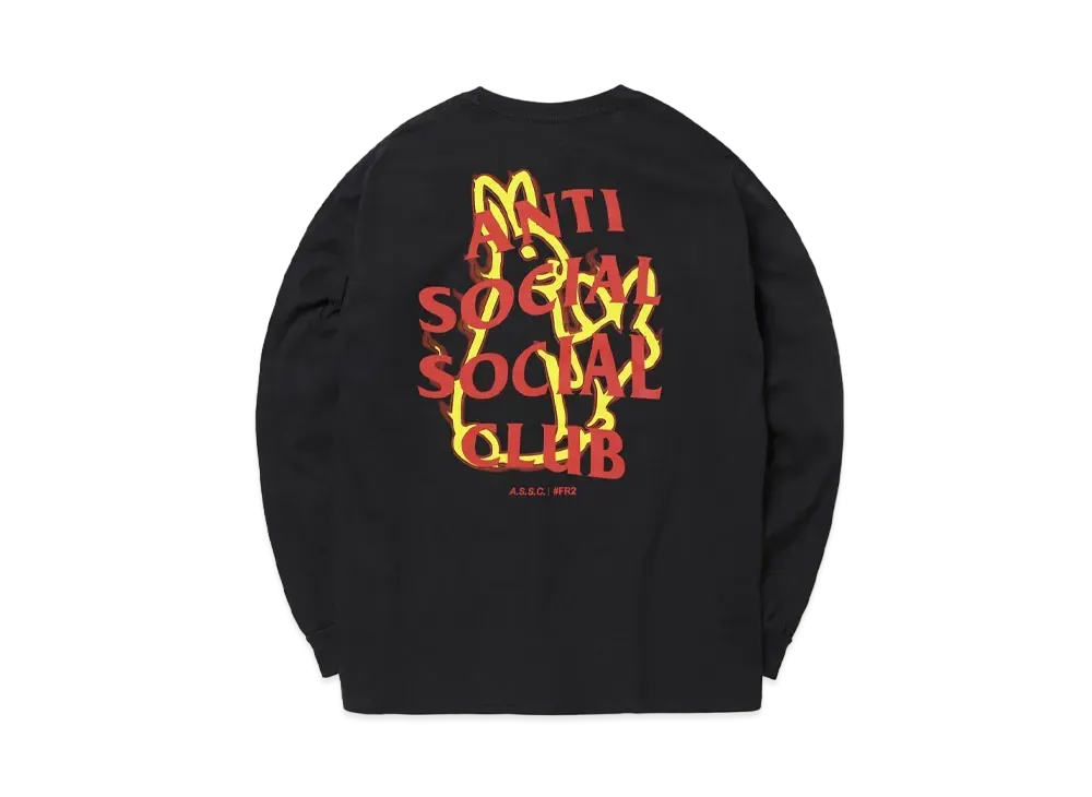 ANTI SOCIAL SOCIAL CLUB collaboration with #FR2 Fire pattern Longsleeve T-shirt "Black"