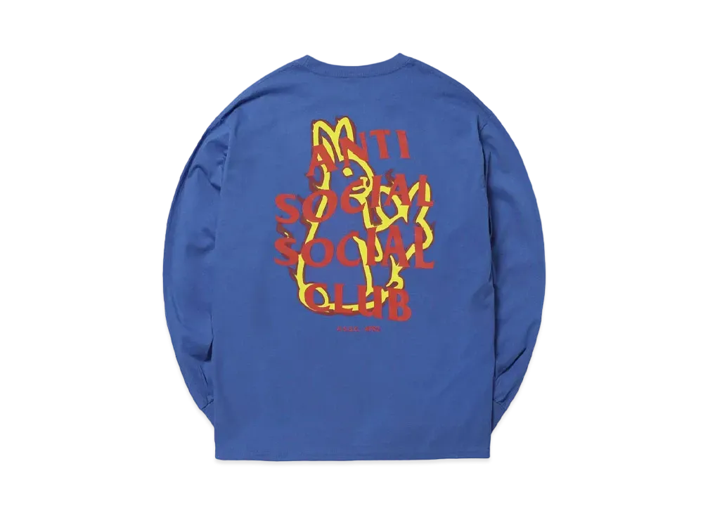 ANTI SOCIAL SOCIAL CLUB collaboration with #FR2 Fire pattern Longsleeve T-shirt "Blue"