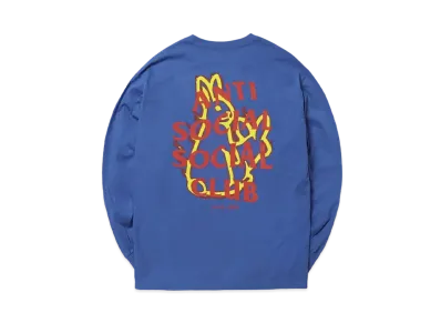 ANTI SOCIAL SOCIAL CLUB collaboration with #FR2 Fire pattern Longsleeve T-shirt "Blue"