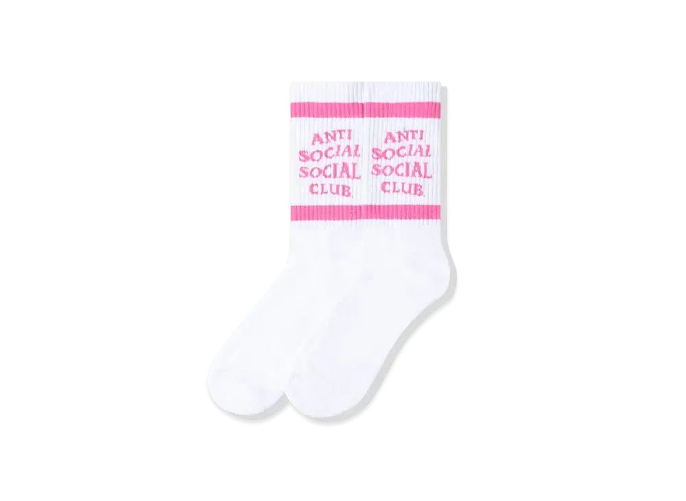 ANTI SOCIAL SOCIAL CLUB SS22 Down The Tube Socks "Pink/White"