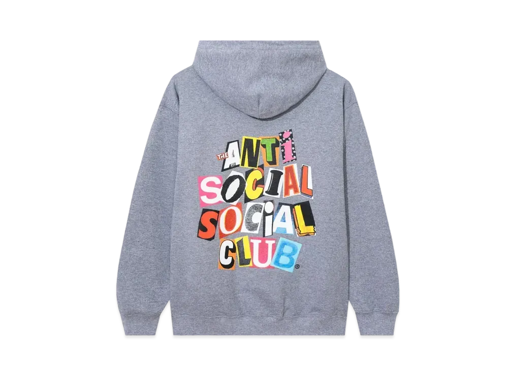 ANTI SOCIAL SOCIAL CLUB FW22 Torn Pages Of Our Story Zip Hoody "Heather Gray"