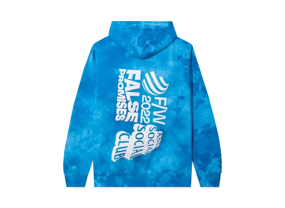 ANTI SOCIAL SOCIAL CLUB FW22 False Promises Tie Dye Hoody "Blue"