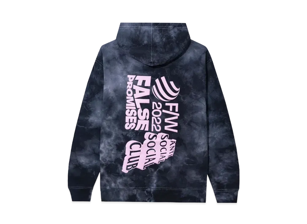 ANTI SOCIAL SOCIAL CLUB FW22 False Promises Tie Dye Hoody "Black"