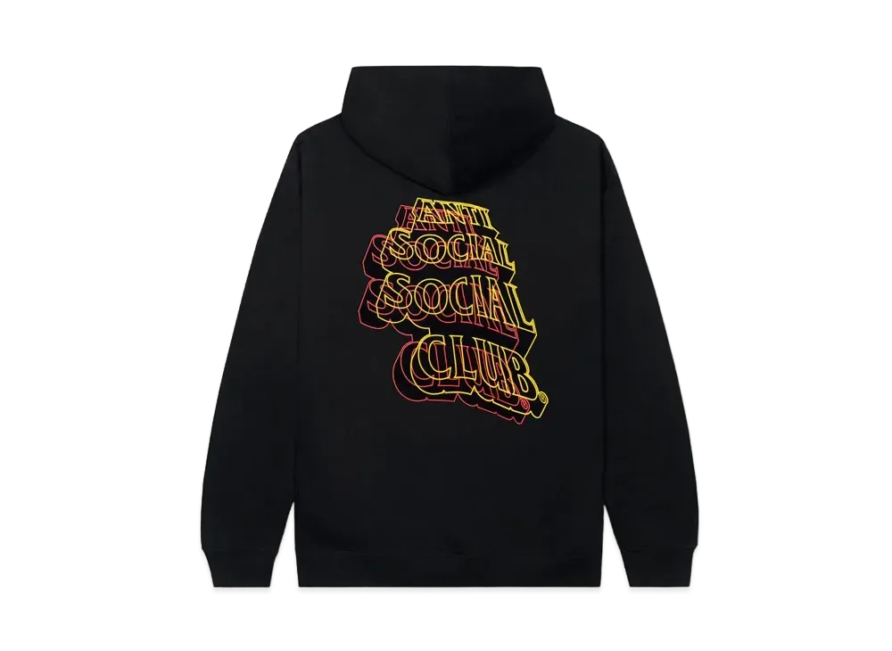 ANTI SOCIAL SOCIAL CLUB FW22 Neon Lights And A Lot Of Rain Hoody "Black"