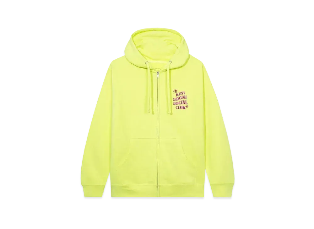 ANTI SOCIAL SOCIAL CLUB FA22 Coral Crush Yellow Zip Hoodie "Yellow"