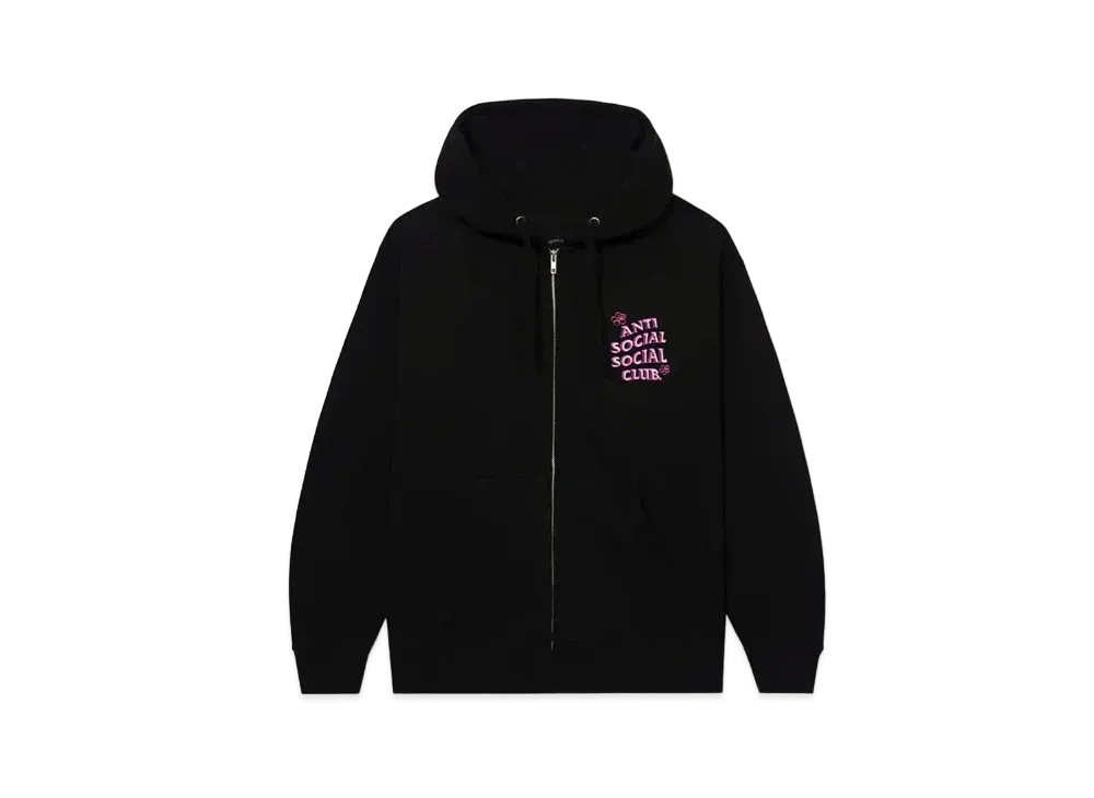 ANTI SOCIAL SOCIAL CLUB FA22 Coral Crush Black Zip Hoodie "Black"