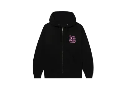 ANTI SOCIAL SOCIAL CLUB FA22 Coral Crush Black Zip Hoodie "Black"