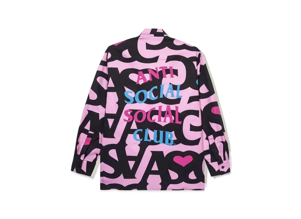 ANTI SOCIAL SOCIAL CLUB FA22 Negative Space L/S Cotton Button Up Pink "Pink"