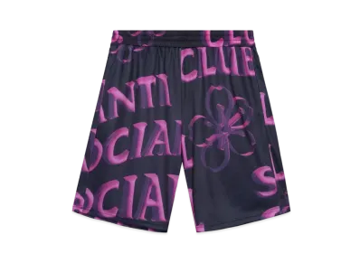 ANTI SOCIAL SOCIAL CLUB FA22 Coral Crush Bored Black Mesh Shorts "Black"