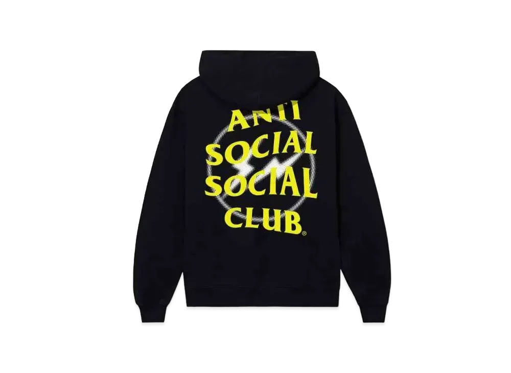 ANTI SOCIAL SOCIAL CLUB x FRAGMENT Half Tone Logo Hoodie "Black Yellow"