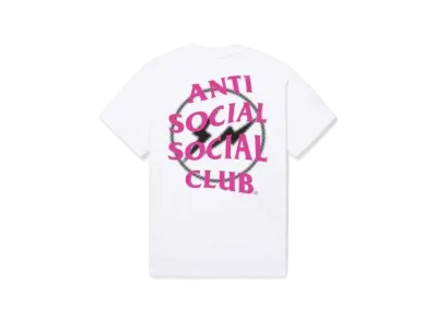 ANTI SOCIAL SOCIAL CLUB x FRAGMENT Half Tone Logo Tee "White Pink"
