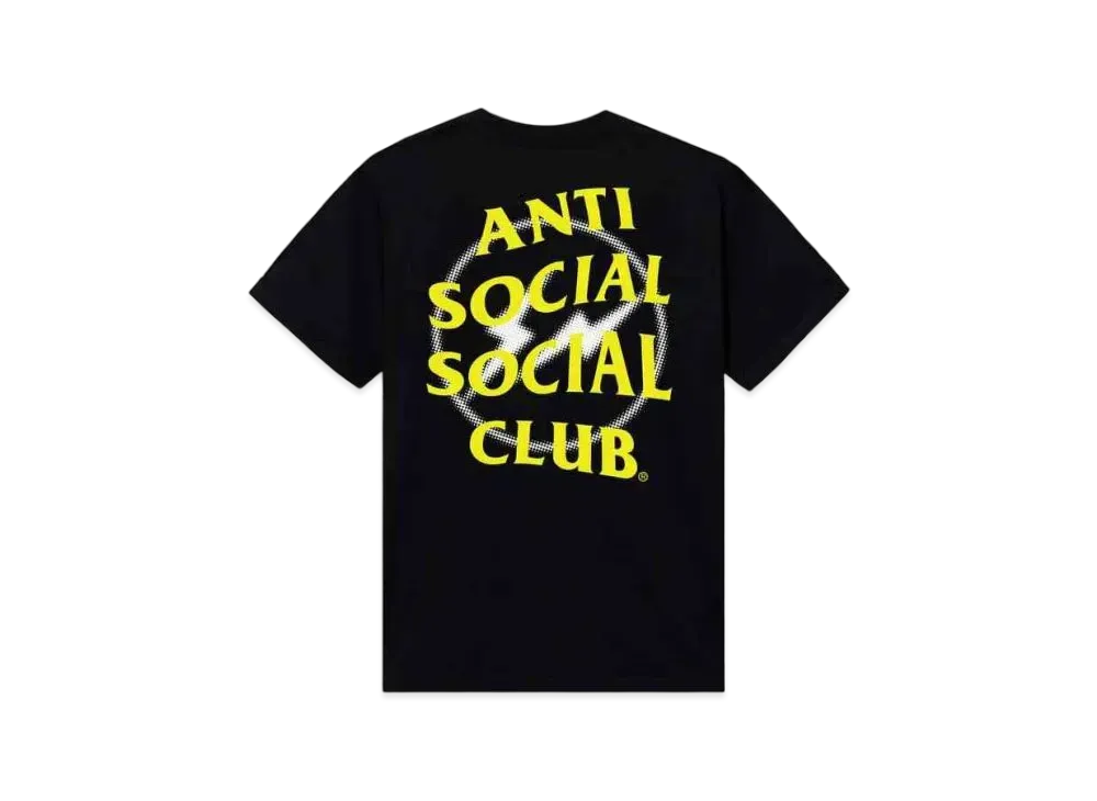 ANTI SOCIAL SOCIAL CLUB x FRAGMENT Half Tone Logo Tee "Black Yellow"