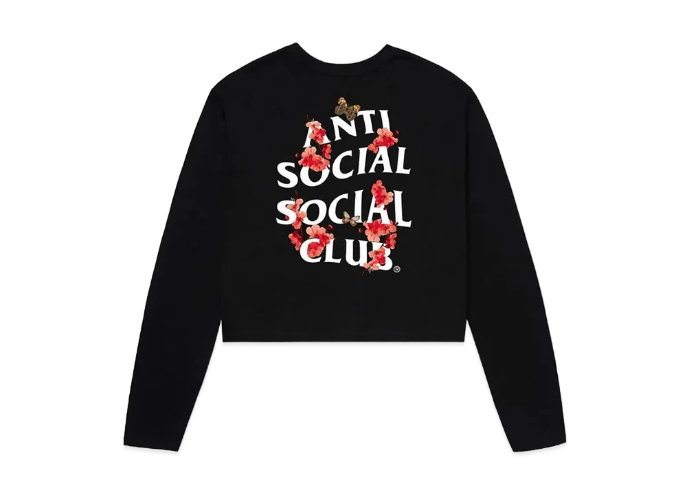 ANTI SOCIAL SOCIAL CLUB Kkotch Women's Crop LS Tee "Black"