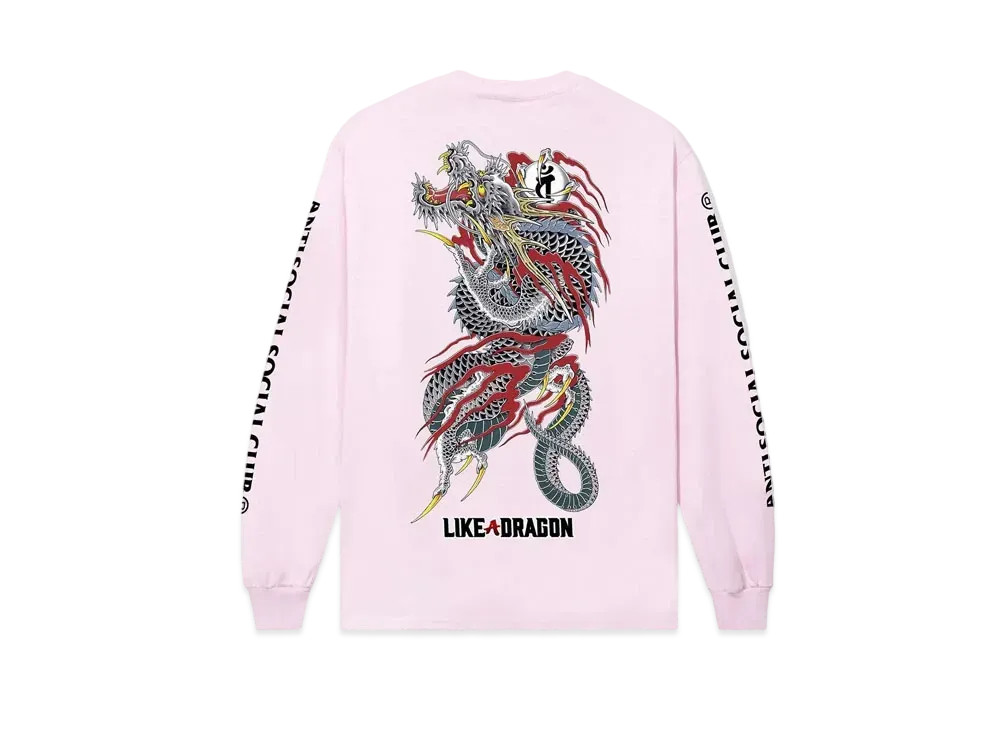 ANTI SOCIAL SOCIAL CLUB x Like A Dragon Tattoo LS Tee "Light Pink"