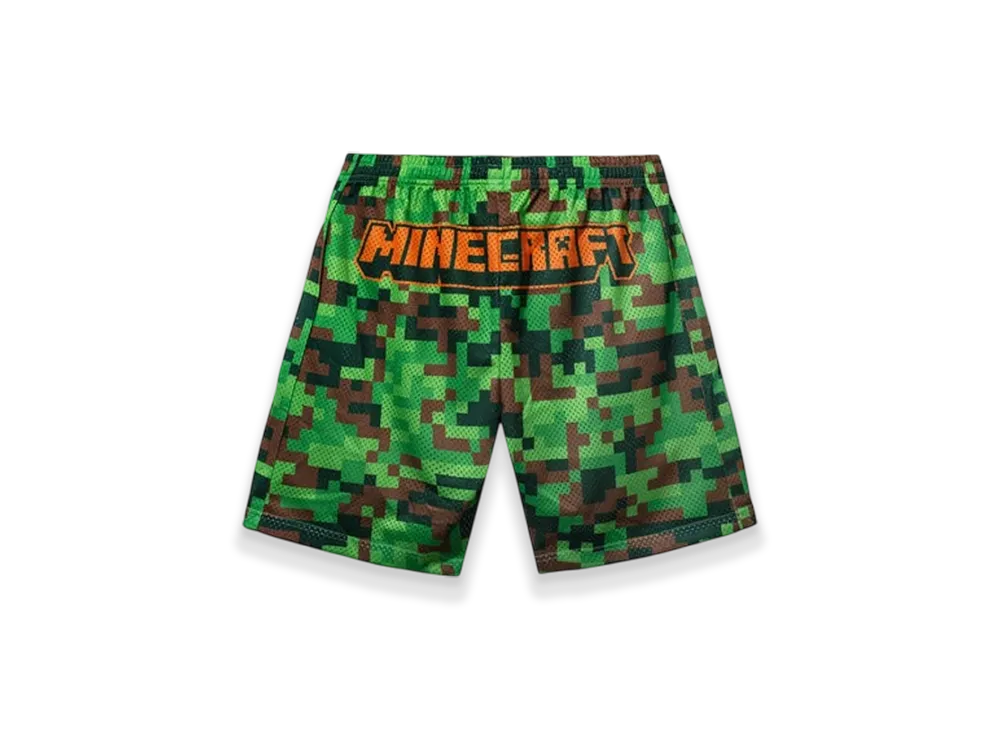ANTI SOCIAL SOCIAL CLUB x Minecraft Pixel Camo Mesh Basketball Shorts "Green"