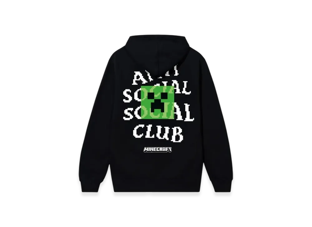 ANTI SOCIAL SOCIAL CLUB x Minecraft Creeper Head Logo Zip Hoodie "Black"