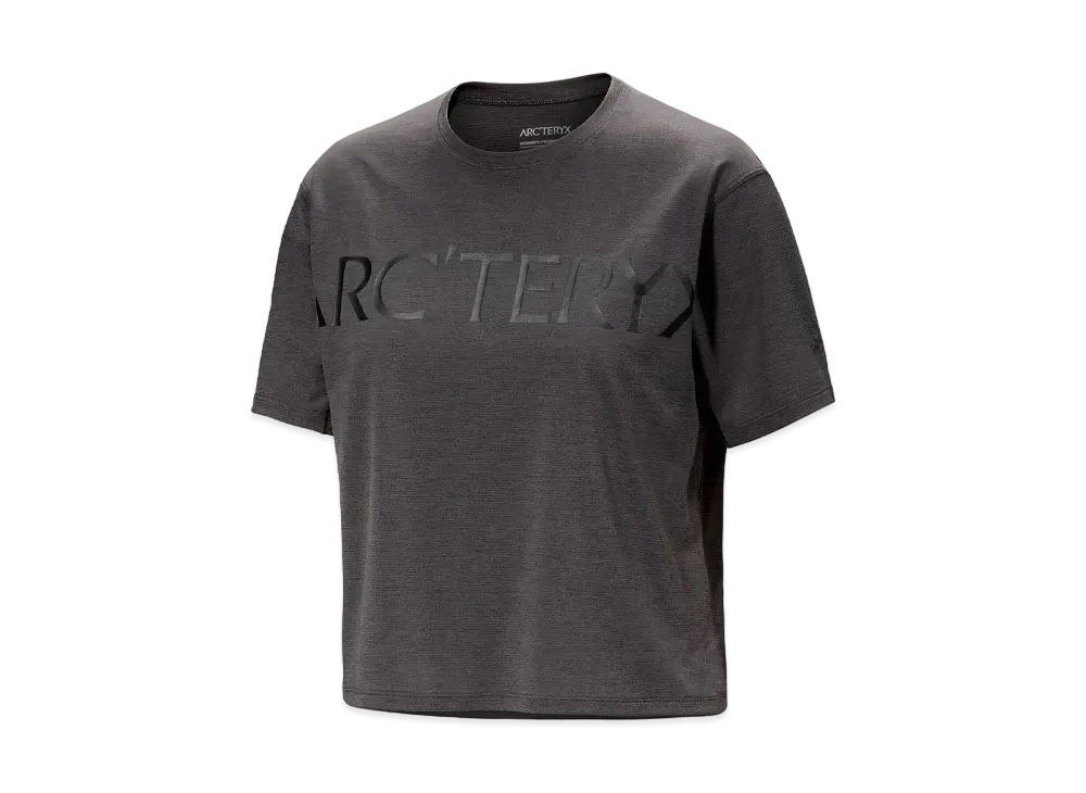 ARC'TERYX Women's Teema Cropped Word Short Sleeve X000007695 "Black Hether"