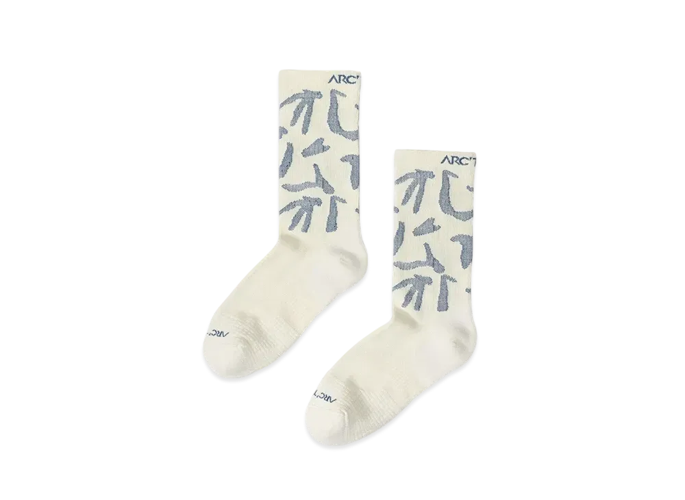 ARC'TERYX Merino Wool Grotto Mid Sock "White/Stratus"
