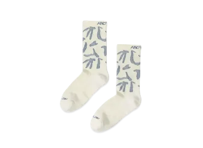 ARC'TERYX Merino Wool Grotto Mid Sock "White/Stratus"