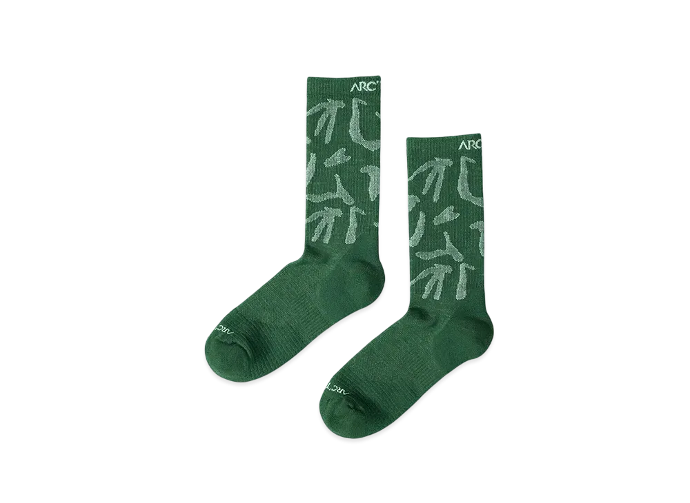 ARC'TERYX Merino Wool Grotto Mid Sock "Eden/White"