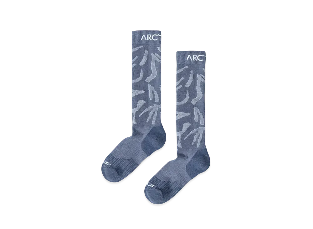 ARC'TERYX Merino Wool Grotto Ski Sock "Stratus/White"