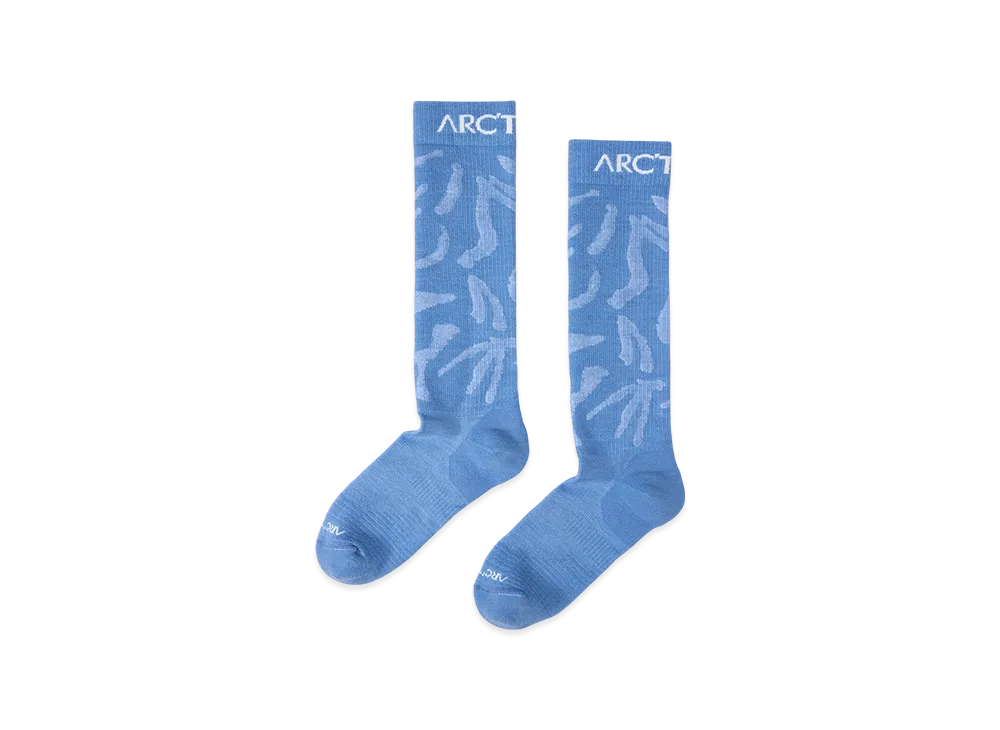 ARC'TERYX Merino Wool Grotto Ski Sock "Glacial/White" X000007369