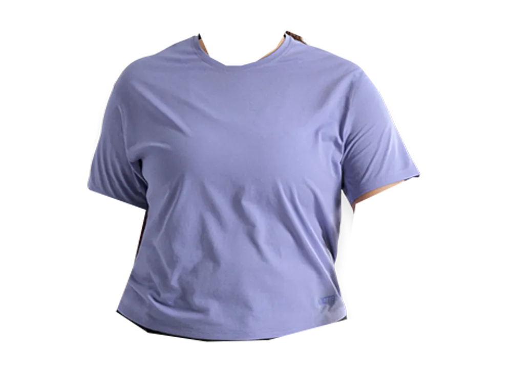 ARC'TERYX Taema Crop Logo SS W "Moonstone Htr / Elec" X000006631