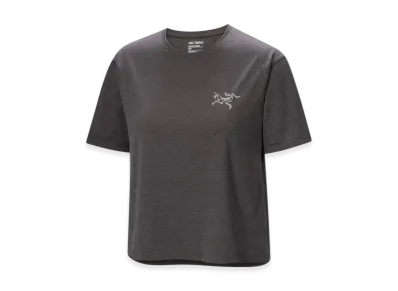 ARC'TERYX Taema Crop Topo SS W "Black Heather / Graphite" X000009494