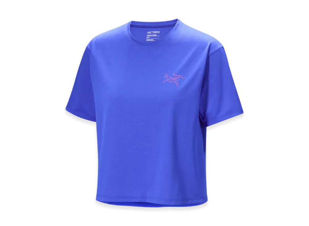 ARC'TERYX Women's Taema Crop Topo SS "Electra Heather/Soulsonic" X000009494