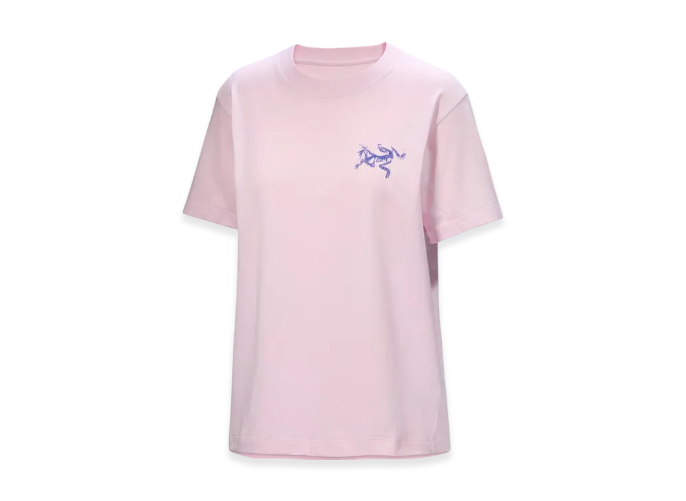 ARC'TERYX Women's Kragg Cotton Bird Tile Crew SS "Pink Glow/Electra" X000009499