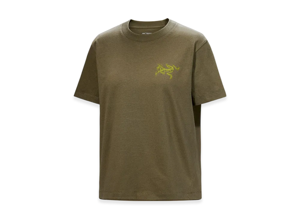 ARC'TERYX Kragg Cotton Bird Tile Crew SS Women's "Tatsu/Olive Moss" X000009499