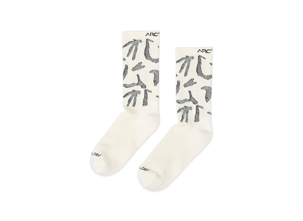 ARC'TERYX Merino Wool Grotto Mid Sock "White/Black" X000010461