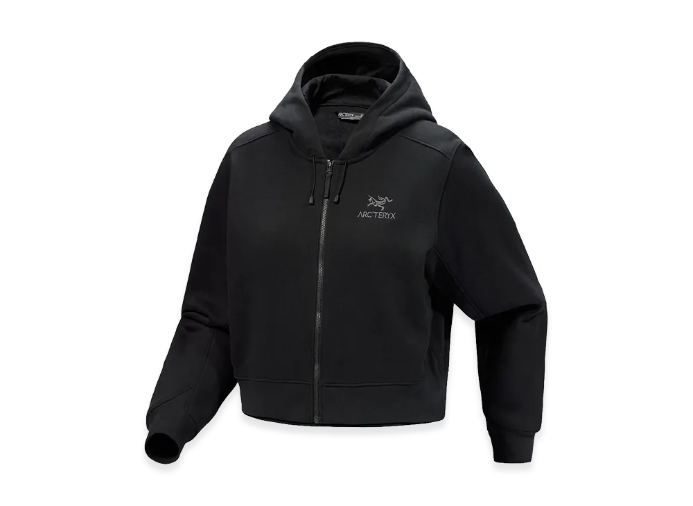 ARC'TERYX Emblem Fleece Full Zip Crop Hoody Women's "Black" X000010261